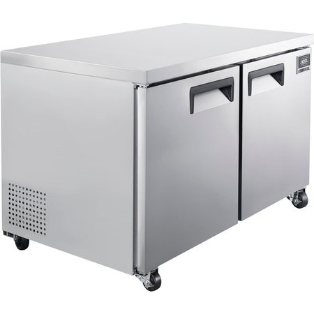 GLOBAL INDUSTRIAL Nexel Undercounter Refrigerator, 2 Solid Doors, 11.2 Cu. Ft., Stainless Steel 243086